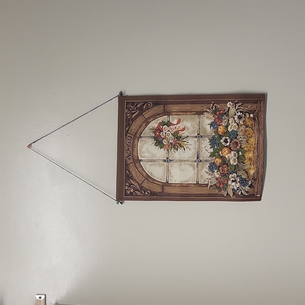 1988 Vintage colorful  floral Vase wall hanging Art 🎨